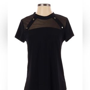 Sexy Black Sheer Bib Blouse - Women’s Large L